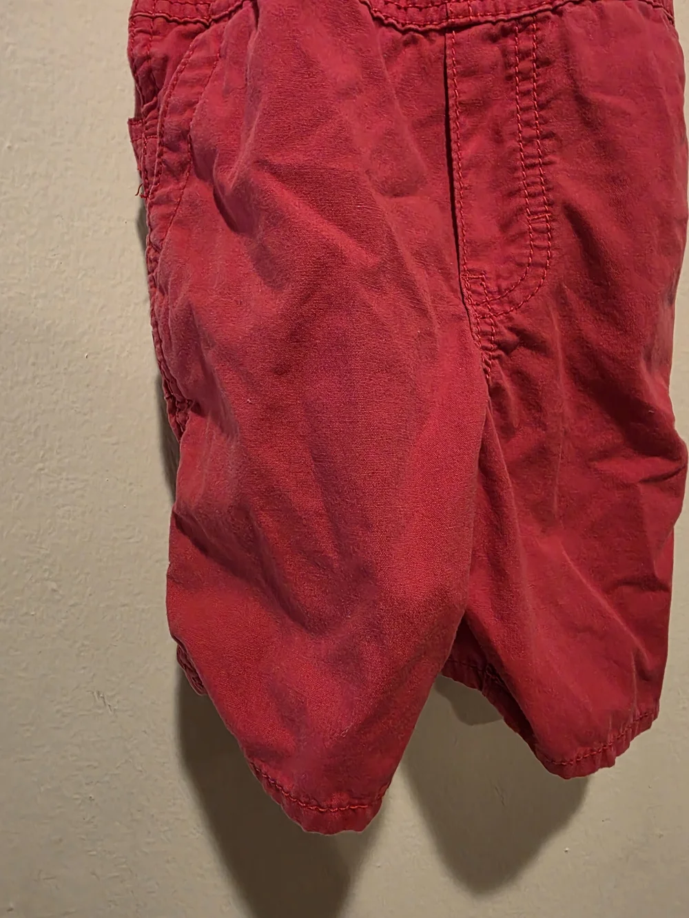 OshKosh B'gosh Red Kids Overalls with Navy Stripe Straps Size 4